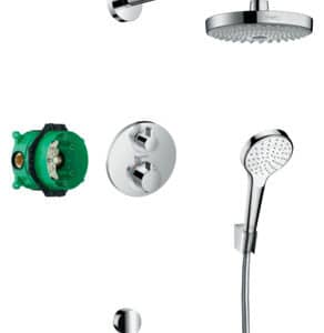 Croma Select S Shower system for concealed installation with Ecostat S thermostat