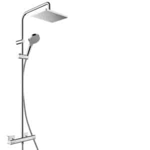 Vernis Shape -Showerpipe 230 1jet Green with thermostat