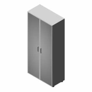 Compir 90 cm high cabinet with glass doors with lock