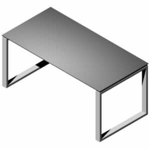 Compir Stratos 160 cm glass desk with closed leg
