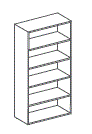 Isixty Single open cabinet, 4 shelves, wood counter sides